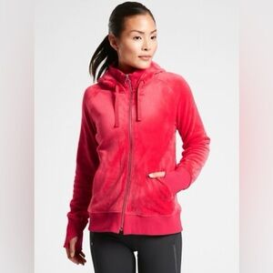 Athleta Double Cozy Karma Full Zip Hoodie Red Size XL